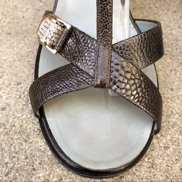 Gucci T-Strap Grey Ostrich Claw Tom Ford VTG sz 10 - Picture 3 of 8